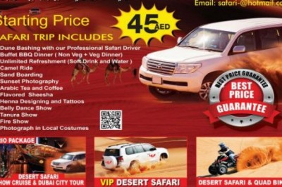 ENJOY THE THRILL AND FUN OF DESERT SAFARI – BEST PRICE GUARANTEE – Only AED 45/-